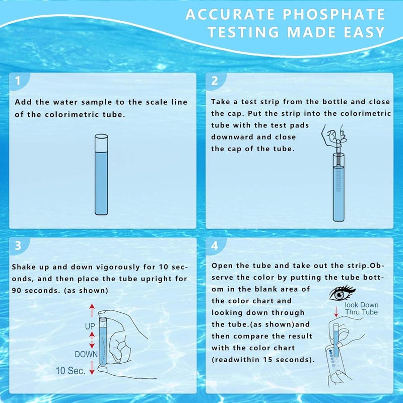 Joygain Phosphate Test Kit for Pool Hot-Tub: 50PCS Phosphate Test Strips Phosphate Pool Test for Hot Tub Spa Easy and Accurate to Dectect Phosphate Level - Image 4